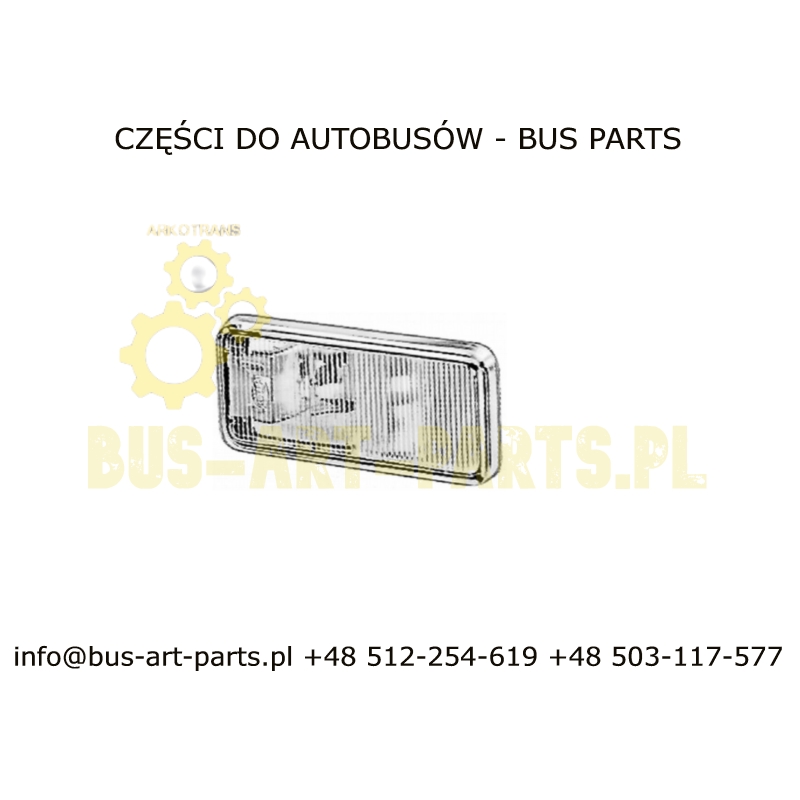 WYCOFANA Z PRODUKCJI LAMPA OBRYSOWA BIAŁA PRZÓD MERCEDES VAN HOOL T9.. ACRON