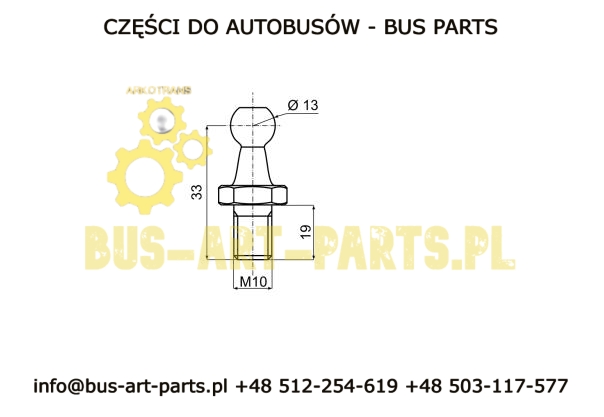ŚRUBA Z KULKĄ M10 / Q-13
