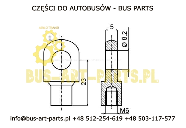 KOŃCÓWKA SIŁOWNIKA GAZOWEGO M6 Q-8