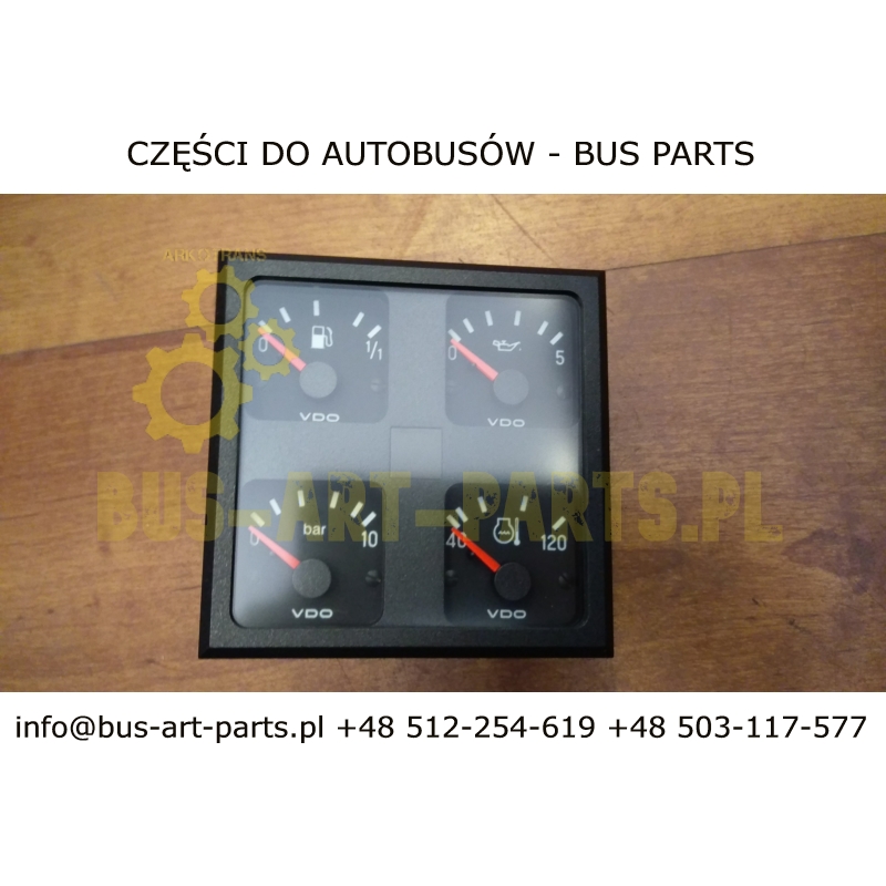 WSKAŹNIK ZEGAR POZIOMU PALIWA CIŚNIENIA OLEJU TEMPERATURY WODY CIŚNIENIE POWIETRZA MERCEDES INTEGRO  4-SEGMENTOWY