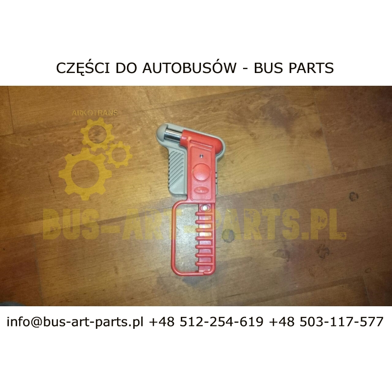 MŁOTEK BEZPIECZEŃSTWA Z ALARMEM NA LINCE STALOWEJ ZE ZWIJACZEM
