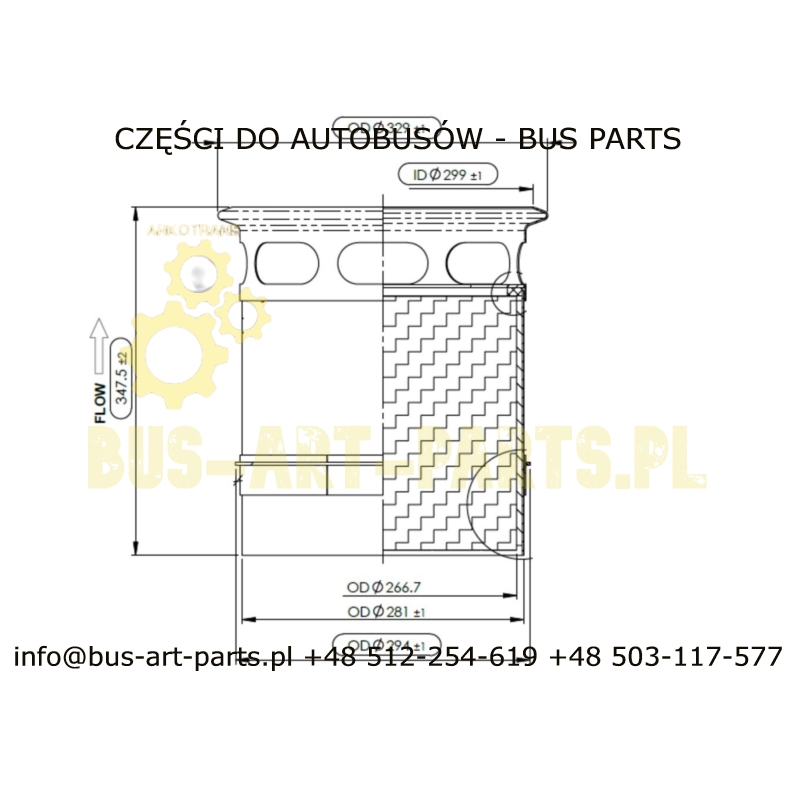 FILTR CZĄSTEK STAŁYCH DPF NOWY DAF MX11 EURO 6 BOVA SOLARIS DAF MX11+ E6  MAŁY 2144435  2192100                              W Z