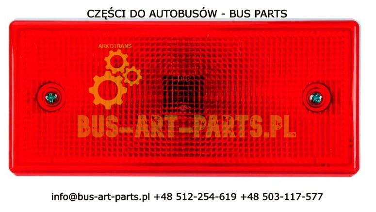 KLOSZ LAMPY STOP TYŁ PROSTOKĄTNY CZERWONY 196X88 BOVA