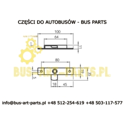 ZAMEK KLAPY MAŁY L-80mm  MAN R07 R08 BOVA VAN HOLL EOSOE MAN 81971150013 VAN HOOL 660171710