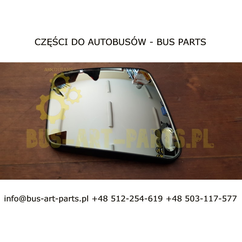 SZKŁO WKŁAD LUSTERKA MERCEDES O350 MAN LION GÓRNE PRAWE 81637336028 0018106116 142X130X26 TRAPEZOWE