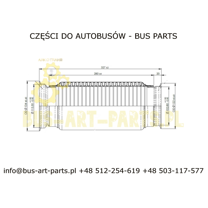 ŁĄCZNIK RURY WYDECHOWEJ BOVA VDL FUTURA II EURO EURO 6