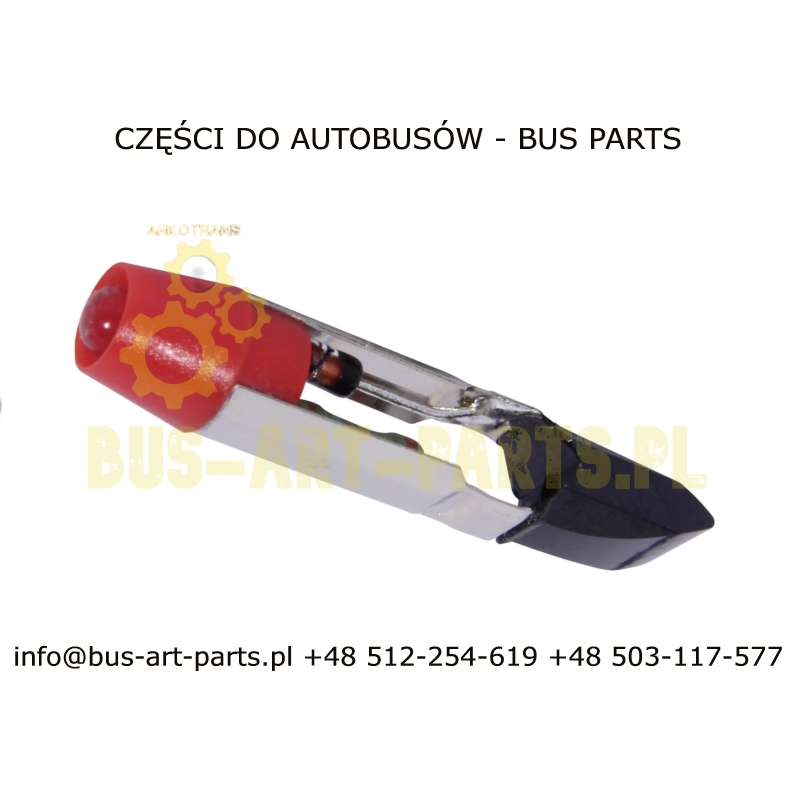 ŻARÓWKA PRZYCISKU PRZEŁĄCZNIKA LED CZERWONA 24V L-30mm FI-6MM OPAKOWANIE 10SZT
