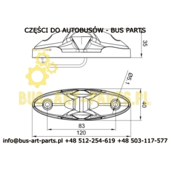 LAMPKA OBRYSOWA BIAŁO CZERWONA ŻÓŁTA 3-FUNKCYJNA 24V LED DIODOWA BOVA SETRA MERCEDES BEZ CAN BUS