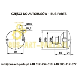 LAMPA COFANIA TYŁ Q-95 L-80mm IVECO JOKON E1-1544