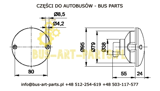 LAMPA STOP POZYCJA TYŁ Q-95 L-80mm IVECO JOKON E1-1542