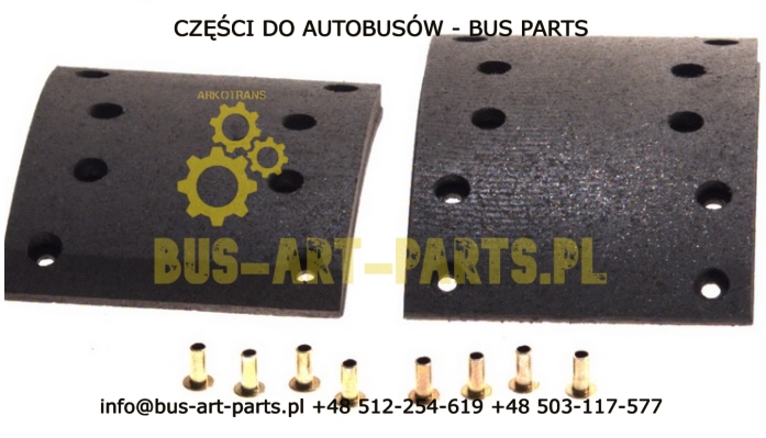 OKŁADZINY HAMULCOWE KOMPLET 160mm STD MERCEDES  O405  MAN