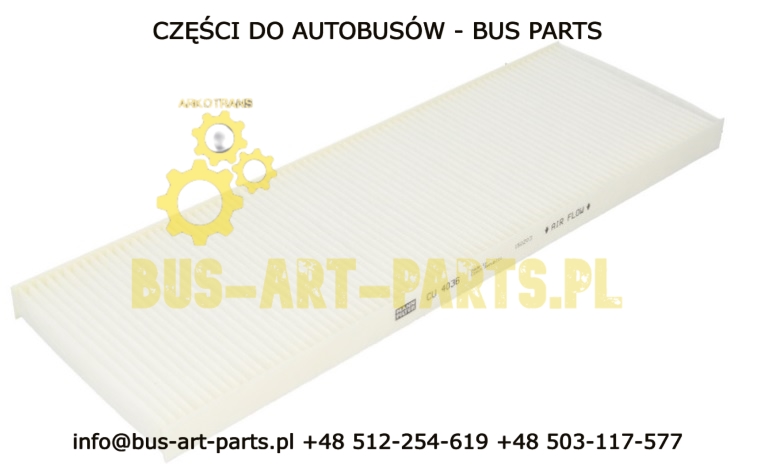 FILTR KLIMATYZACJI 400X132X20 MERCEDES O350