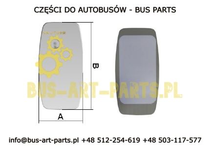 WKŁAD LUSTERKA SZKŁO IVECO 402X190 24V ( SEF PATENTADO e9 02-0035 )