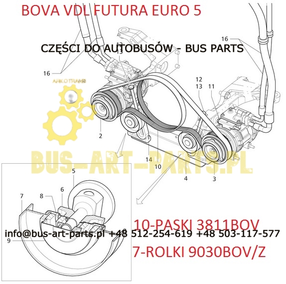 PASEK KLIMATYZACJI VDL BOVA FUTURA EURO 5 2009-