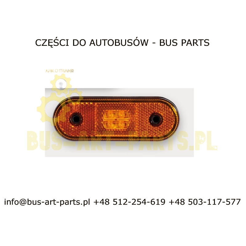 LAMPA OBRYSOWA POMARAŃCZOWA LED 120X46 ROZTAW 70MM