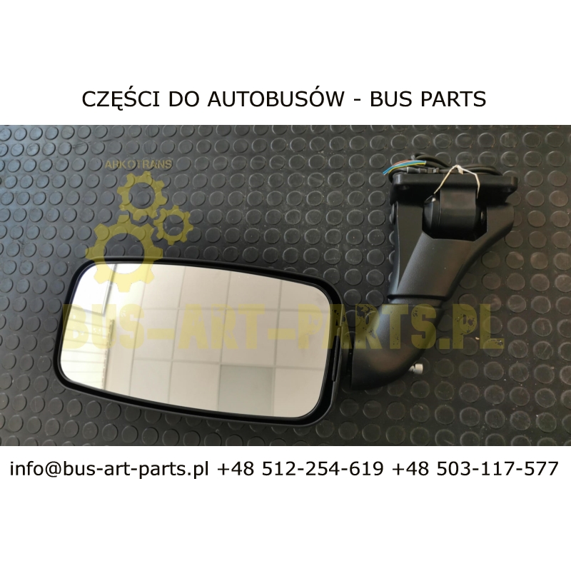 LUSTRO LEWE PRAWE KOMPLETNE IVECO 12V PODGRZEANE STEROWANE  ARCOL DOLNE MOCOWANIE NA 4 ŚRUBY MODEL 314 RAMIĘ 90ST L-250mm