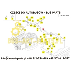 RURA INTERCOOLERA TOURISMO II EURO 4 OM457HLA LEŻĄCY - RURA POD CHŁODNICĄ  A6295000988 A6295001188 6295000988 6295001188