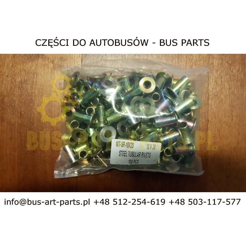 NIT STALOWY 10X20 KOMPLET 100 SZT.