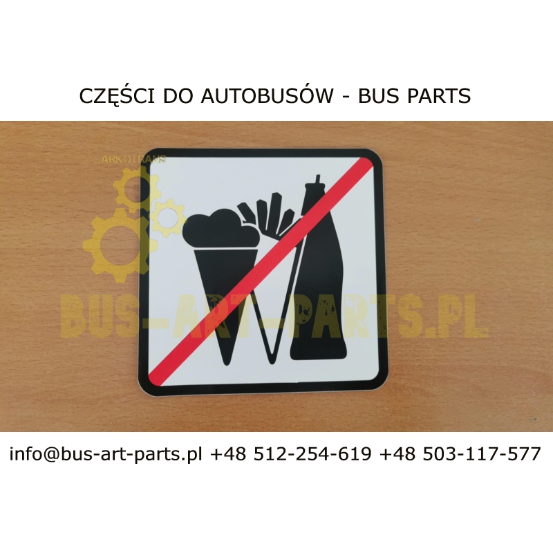 NAKLEJKA 3W1 ZAKAZ JEDZENIA PICIA I LODÓW / ZAKAZ SPOŻYWANIA POSIŁKÓW PICIA NAPOJÓW I SPOŻYWANIA LODÓW 130X130mm