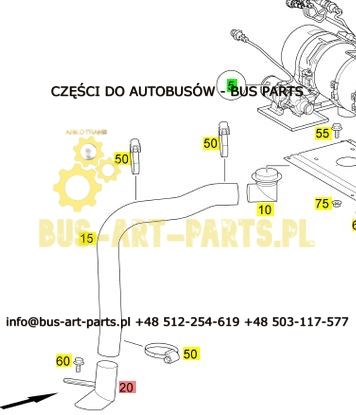 RURA WYDECHU OGRZEWANIA Q-70 KOŃCOWA WYLOT SPALIN SETRA MERCEDES I INNE A6328300125 6328300125  ORGINAŁ STAL ZWYKŁA