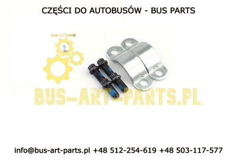 ŚRUBA OBEJMY KRZYŻAKA WAŁU NAPĘDOWEGO Z OBEJMAMI BOVA L-26mm OBEJMA DO MISKI FI-49,2MM