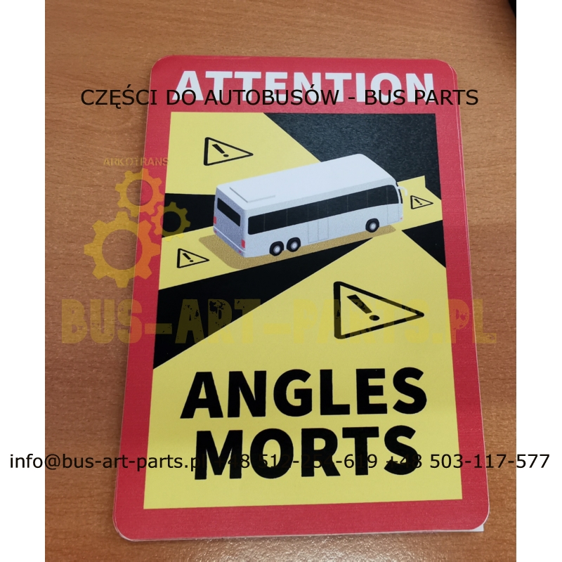 NAKLEJKA MARTWE POLE 170X250 mm - ANGLES MORTS