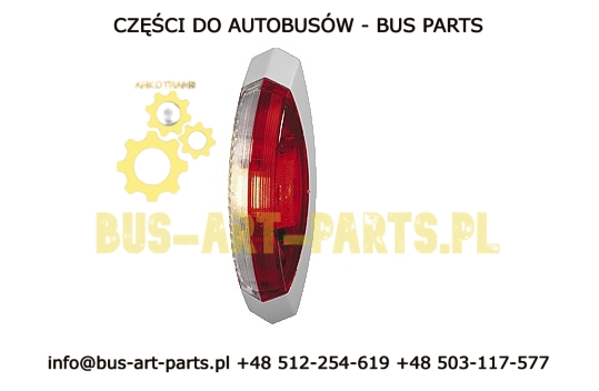 LAMPA OBRYSOWA BIAŁO CZERWONA 24V NA ZARÓWKĘ RURKOWĄ L-36MM