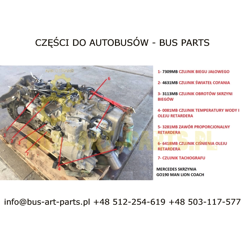 CZUJNIK OBROTÓW TACHOGRAFU L-25mm M18 KITAS 4-PINY MERCEDES O350 TRAVEGO TOURISMO SETRA S3..S4.. INTEGRO EURO 3 GO190 GO210 CZUJ