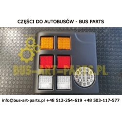 LAMPA ZESPOLONA TYŁ VAN HOOL T9.. LEWA KOMPLETACJA LAMPY OBUDOWA + ELEMENTY ŚWIETLNE HELLA