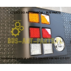 LAMPA ZESPOLONA TYŁ VAN HOOL T9.. LEWA KOMPLETACJA LAMPY OBUDOWA + ELEMENTY ŚWIETLNE HELLA