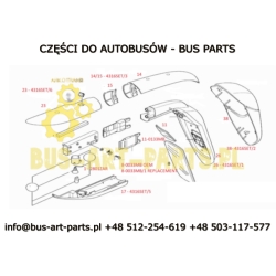 OBUDOWA LUSTERKA PRAWA RAMA NOŚNA PIANKA SETRA S4..GT..HD.. BEZ OBUDÓW I SZKIEŁ A6298100179 6298100179