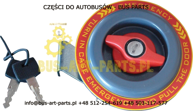 ZAMEK AWARYJNEGO OTWIERANIA DRZWI  "EMERGENCY" " TURN IN CASE EMERGENCY AND PULL THE DOR " Z KKLUCZYKAMI NA 2 LINKI MERCEDES SPR