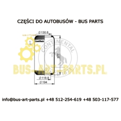 PODUSZKA ZAWIESZENIA MIECH VOLVO 9000 9700 9900 OŚ NAPĘDOWA PRZED OSIĄ 20540792 21347075 21836531 130mm/112mm CONTI