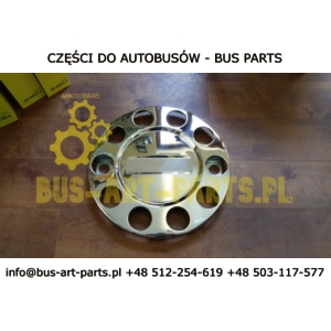 KOŁPAK KOŁA 22.5" CHROMOWANY PRZÓD LUB OŚ WLECZONA OTWORY Q-32MM POD NAKRĘTKI Z WYPUSTEM DO FELG ALUMINIOWYCH