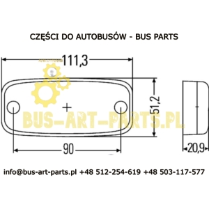 LAMPA OBRYSOWA BOVA IRIZAR NEW CENTURY ROZTAW 90MM