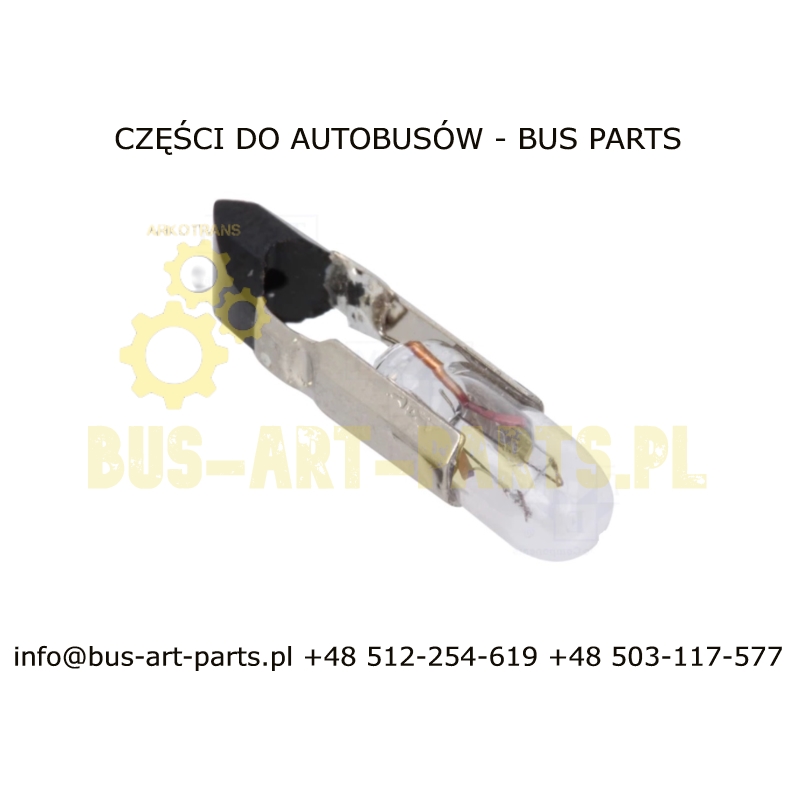 ŻARÓWKA 24V-28V FI-5,5mm L-22mm całkowita / L-16MM SAM COKÓŁ / 40mA VAN HOOL W PULPICIE I PRZYCISKACH