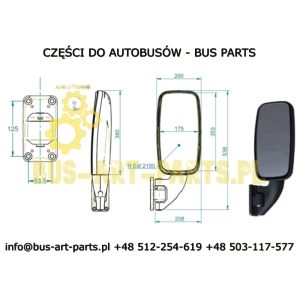 LUSTRO LEWE PRAWE KOMPLETNE IVECO WING 12V PODGRZEANE  ARCOL STOPA MOCOWANIE NA 4-ŚRUBY
