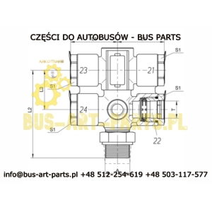 ROZDZIELACZ POWIETRZA 4XM22 VOSS 230 + 1X M22 BOVA VAN HOOL SETRA