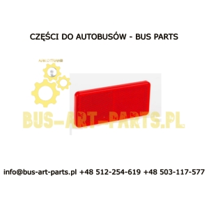 ODBLASK PROSTOKĄTNY PRZYKLEJANY CZERWONY