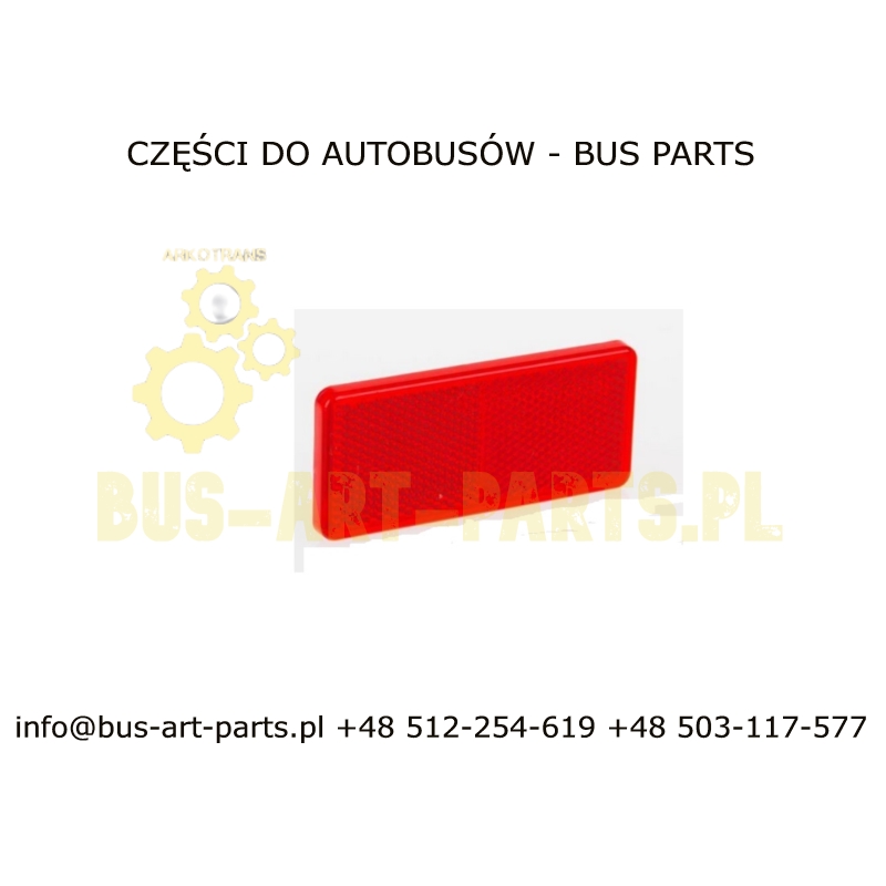 ODBLASK PROSTOKĄTNY PRZYKLEJANY CZERWONY