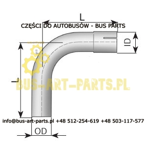 KOLANKO WYLOTU SPALIN WEBASTO 70MM/70MM WEWNĄTRZ / ZEWNĄTRZ