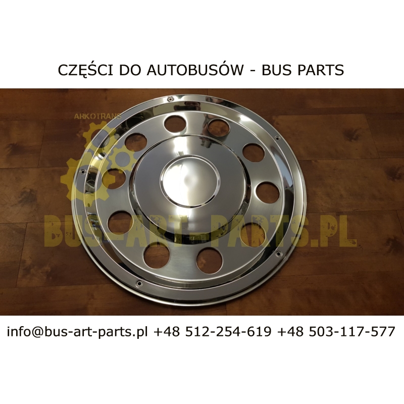 KOŁPAK KOŁA 22.5" STAL NIERDZEWNA POLEROWANA OWANY TYŁ