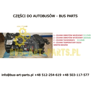 CZUJNIK OBROTÓW W SKRZYNI BIEGÓW MB TRAVEGO TOURISMO SETRA S4.. POWERSHIFT GO190 GO210 CZUJNIK OBROTÓW WYJŚCIOWY 4-PINY L1-25mm