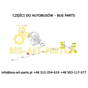 PRZEWÓD POWIETRZNY ZAWORÓW ROZPRĘŻNYCH - NA GŁOWICACH CYLINDROW MERCEDES TOURISMO SETRA S4.. OM457HLA LEŻĄCE