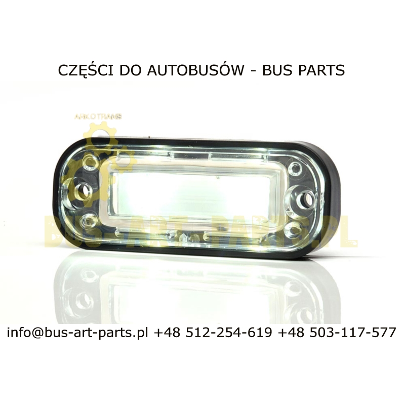 LAMPA PODŚWIETLENIA TABLICY ROZSTAW ŚRUB L-65mm BOVA NEOPLAN SOLARIS SCANIA MERCEDES TOURISMO EURO 6