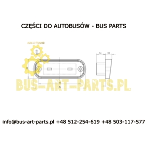 LAMPA PODŚWIETLENIA TABLICY ROZSTAW ŚRUB L-65mm BOVA NEOPLAN SOLARIS SCANIA MERCEDES TOURISMO EURO 6