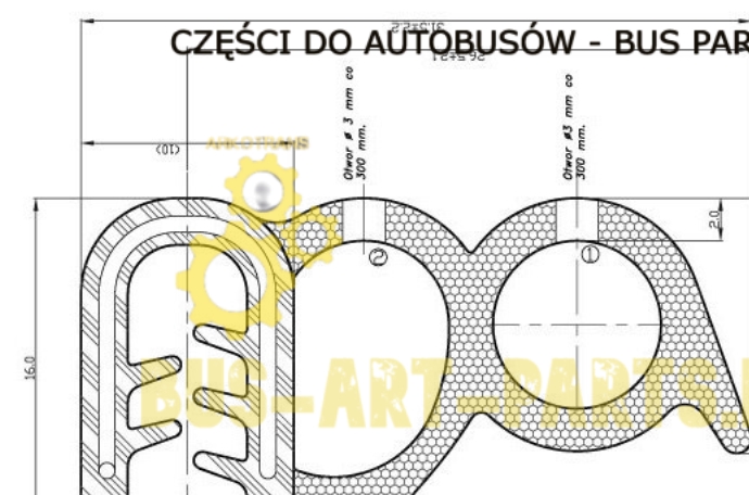 USZCZELKA KLAPY UNIWERSALNA BOMBELEK BOCZNY PODWÓJNY