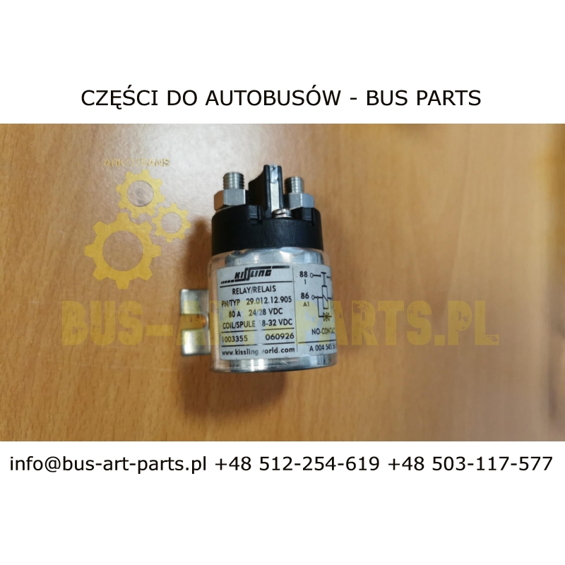 PRZEKAŹNIK PRĄDU PRACY 80A 291212905 29.121.29.05 KISSLING