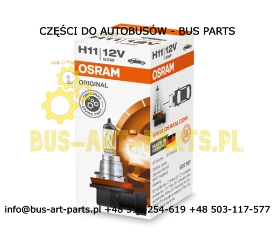 ŻARÓWKA H11 12V 55W HALOGENU PRZECIWMGIELNEGO SETRA S4.. S5.. MERCEDES TRAVEGO