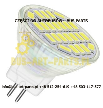 ŻARÓWKA LED 24V 28V 4W MR11-C GU4 AUTOBUS BIAŁA NEUTRALNA  4500K